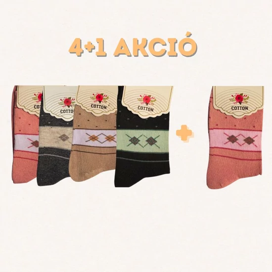 4+1 Női pamut zokni szett 35-38  –709916-4