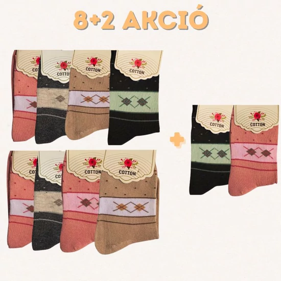8+2 Női pamut zokni szett 35-38 –  709916-8