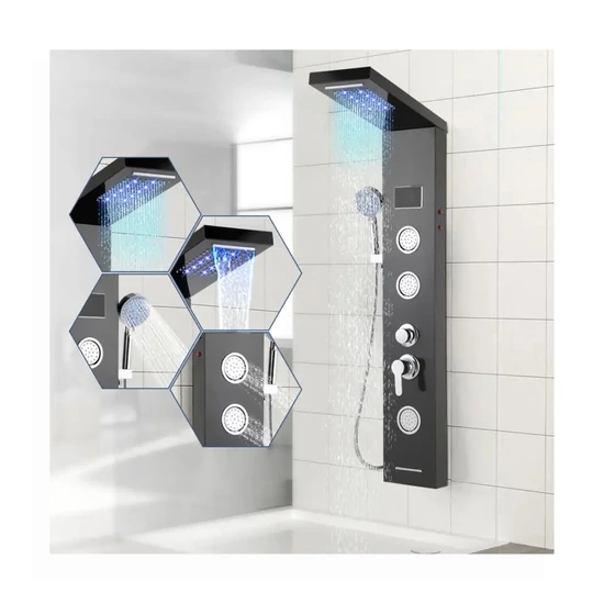 Zuhanypanel hidromasszázs funkcióval és LED világítással – 17K13QK5X