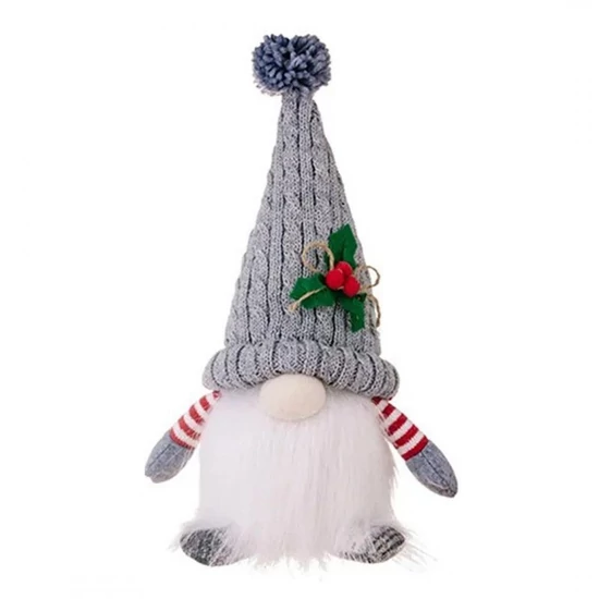 Világító karácsonyi manó – 26 cm, szürke KSN76