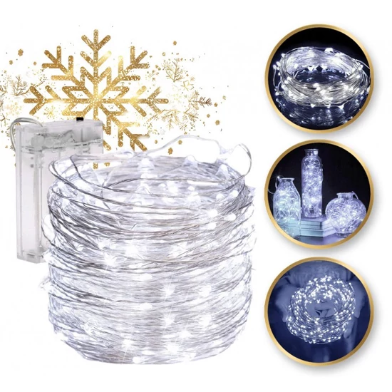 Beltéri karácsonyi LED fényfüzér – 50 LED, hideg fehér LAMP10B