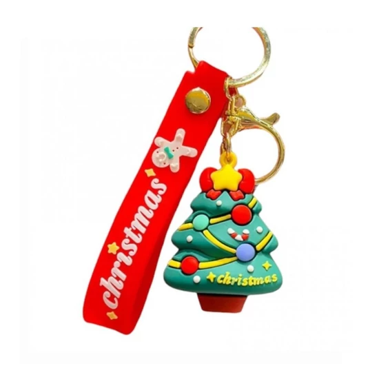 Karácsonyi kulcstartó karabinerrel – Karácsonyfa motívum BRL343