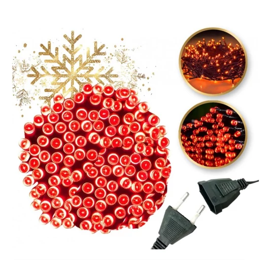 Fényfüzér 200 LED piros – LAMP02CZE (16 m)