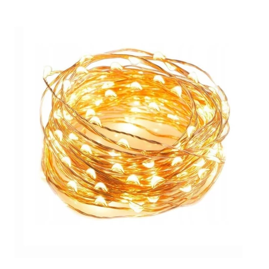 Fényfüzér 100 LED meleg fehér – LAMP37CB (10 m, 8 világítási mód)