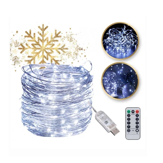 Fényfüzér 200 LED fehér – LAMP38B (20 m)