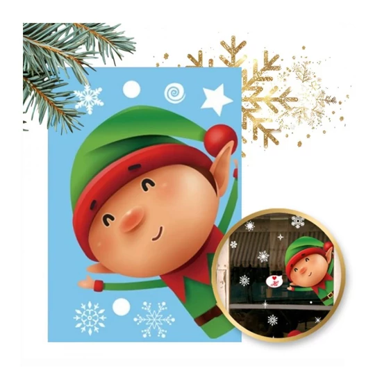 Karácsonyi ablakmatrica – 20 × 30 cm (NKD17)