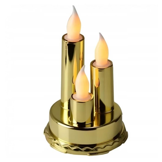 LED gyertya betét – arany színű, meleg fehér fénnyel, 13,5 cm LAMP41Z