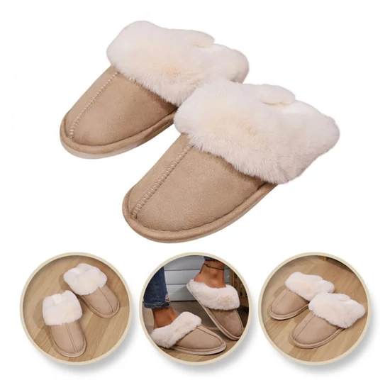 Meleg, bélelt papucs - Bézs 40-es méret PAN01R40