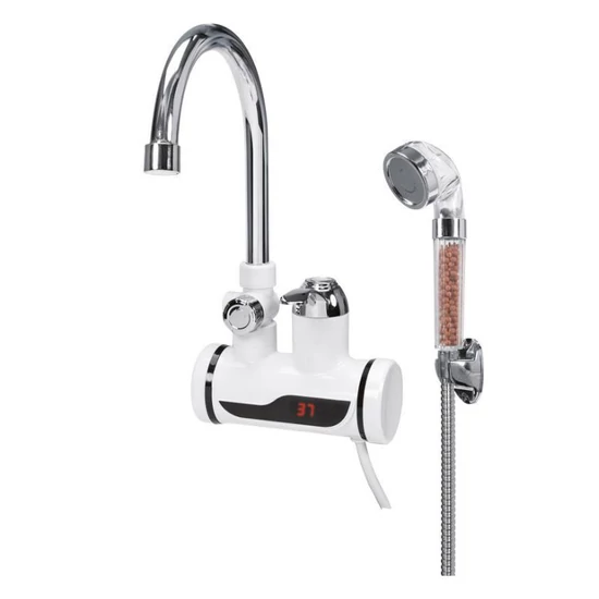 KATLA-4 falra szerelhető csaptelep vízmelegítéssel és zuhanykészlettel — 3 kW TO-75924