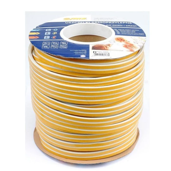 EPDM tömítés ablakokhoz és ajtókhoz E-profil 9 × 4 mm — 150 m, fehér TO-76755