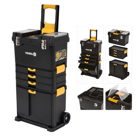 3 részes mobil szerszámos kocsi — műanyag, 45×28×82 TO-78736