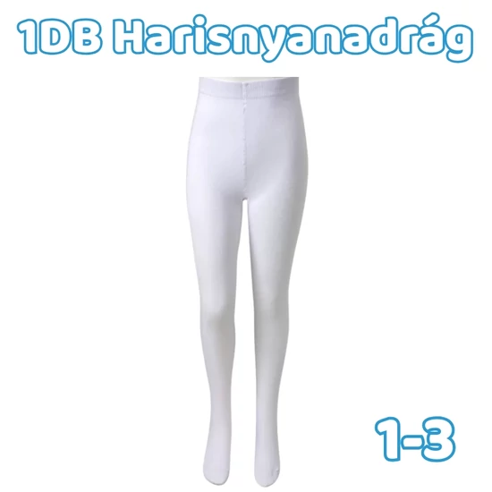 1db Gyerek pamut harisnyanadrág - Fehér 1-3 éves korig MGH8005-1