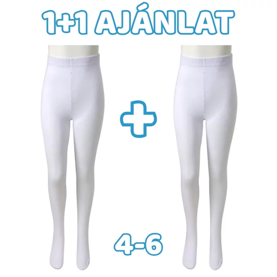 1+1 Gyerek pamut harisnyanadrág - Fehér 4-6 éves korig MGH8005-2