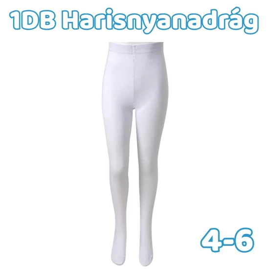 1db Gyerek pamut harisnyanadrág - Fehér 4-6 éves korig MGH8005-3