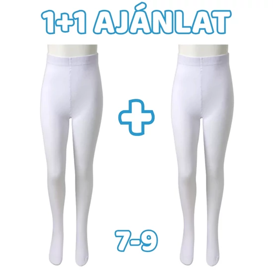 1+1 Gyerek pamut harisnyanadrág - Fehér 7-9 éves korig MGH8005-4