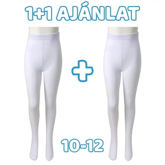 1+1 Gyerek pamut harisnyanadrág - Fehér 10-12 éves korig MGH8005-6