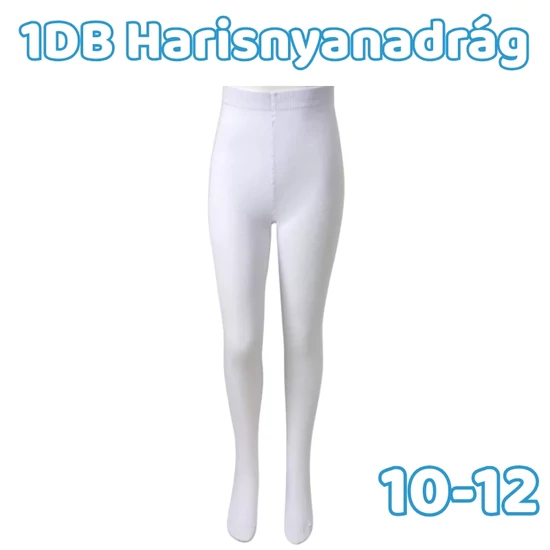 1db Gyerek pamut harisnyanadrág - Fehér 10-12 éves korig MGH8005-7