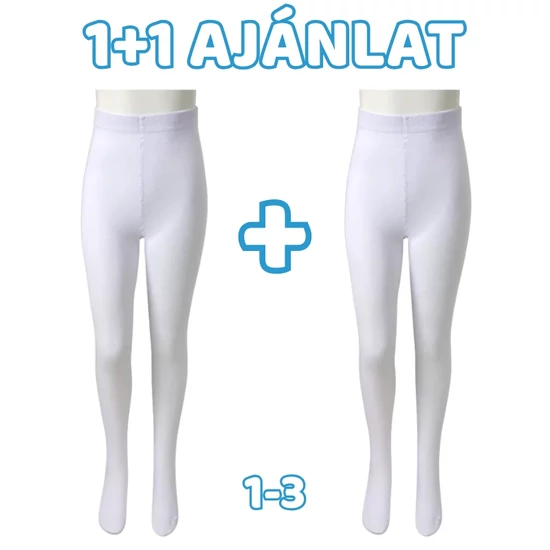 1+1 Gyerek pamut harisnyanadrág - Fehér 1-3 éves korig MGH8005