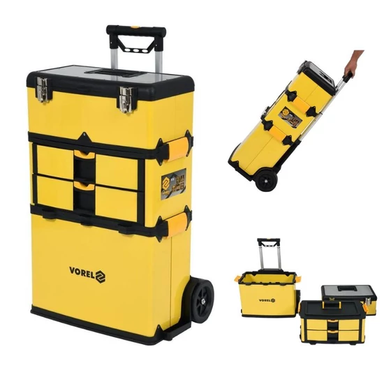 Mobil szerszámos kocsi, 3 részes — ABS, 57 × 37 × 84,5 cm TO-78738