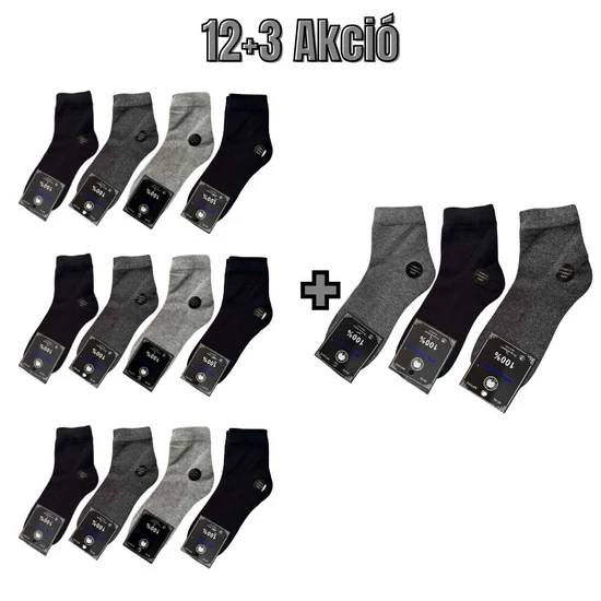 12+3 Férfi pamut zokni 43-46 MP3002-8