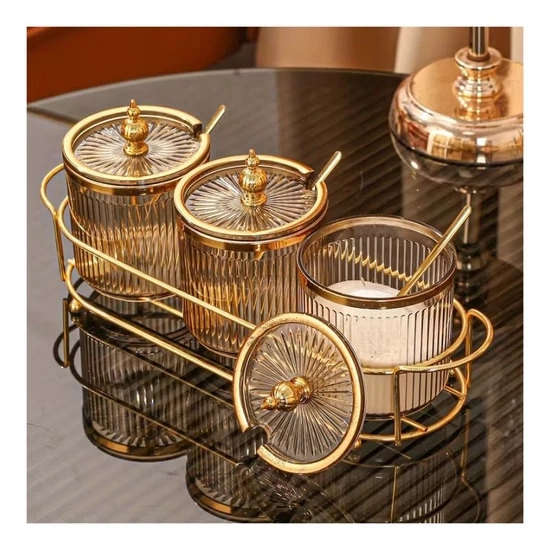 Luxus fűszertartó készlet – 3 üveges, állvánnyal BM123426-2