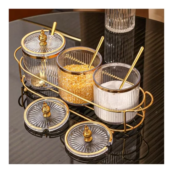 Luxus fűszertartó készlet – 3 üveges, állvánnyal BM123426