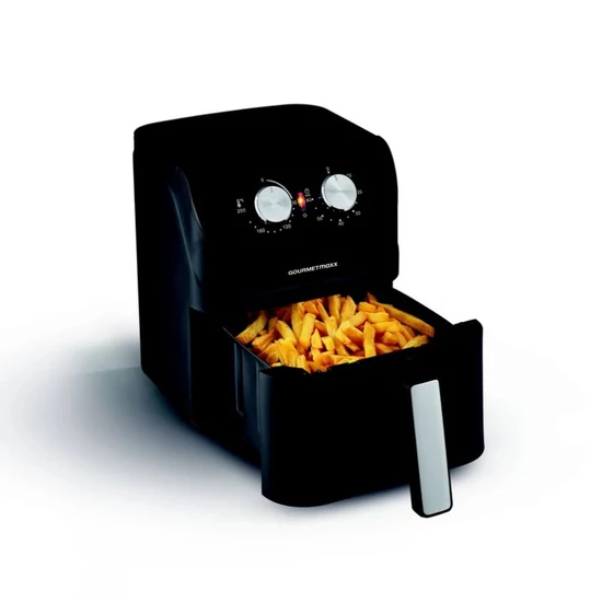 GOURMETMAXX Forrólevegős fritőz/ Airfryer mechanikus matt fekete 4L 1400W DS14578-L