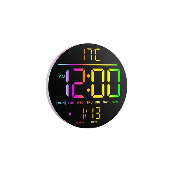 Digitális falióra Fehér – RGB háttérvilágítás, automatikus fényerőszabályozás DR4237989-2