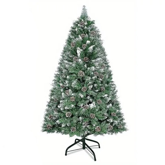 150 cm-es műfenyő – havas hatású, tobozokkal és bogyókkal díszítve TH429685