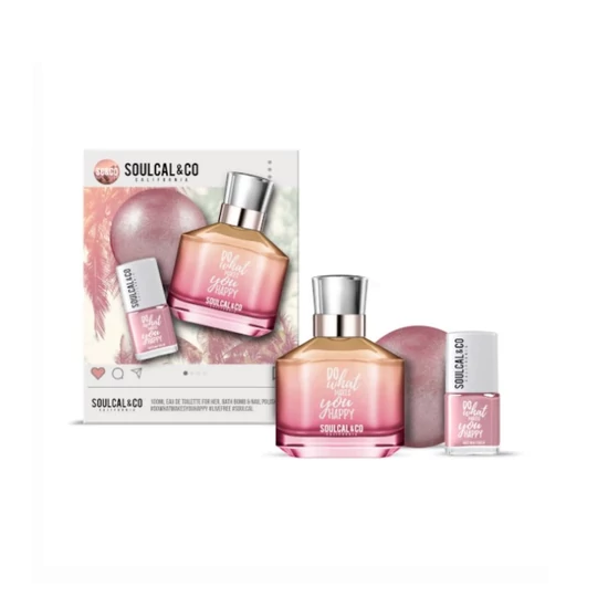 SoulCal & Co ajándékszett nőknek – 100 ml parfüm, 90 g fürdőbomba, 6 ml körömlakk SCW6400