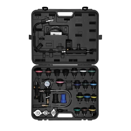 Víz- és hűtőradiátor nyomáspróba készlet – 28 részes YT-06721