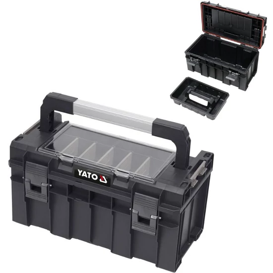 Műanyag szerszámos láda rendezővel – 450 × 260 × 240 mm YT-09183