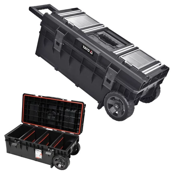 Műanyag szerszámos kocsi – 793 × 385 × 322 mm, mobil kivitel YT-09185