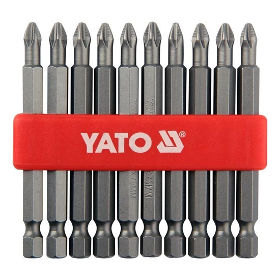 10 db-os Csavarhúzó bit készlet PH2 × 75 mm YT-0480
