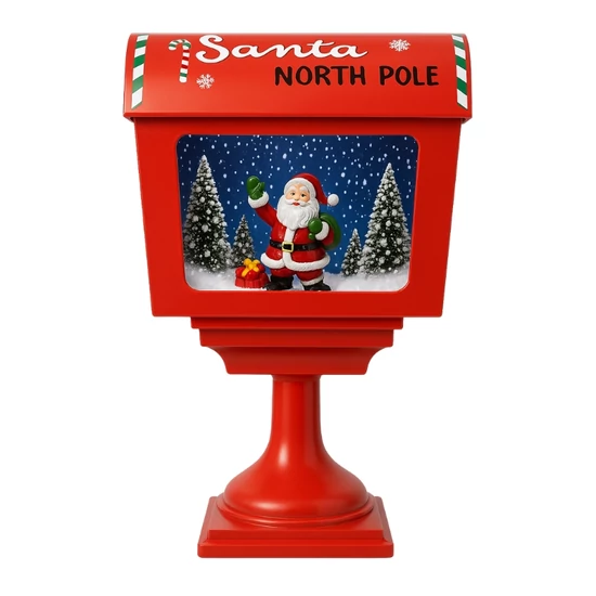 Karácsonyi Télapós Postaláda – zenél és világít SCM1