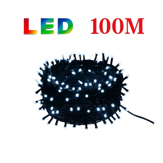 LED Karácsonyi Fényfüzér Hidegfehér – 100 méter LI-100