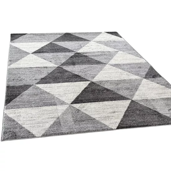 Torino Szőnyeg 4580 – Szürke/Fekete, Modern Mintás Szőnyeg 80 x 150 cm