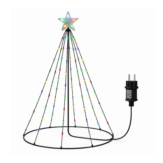LED karácsonyi fényfa – 1,65m, 204 LED, színes fényekkel LI-204