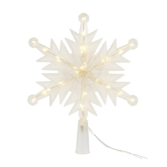 LED hópehely formájú karácsonyfa csúcsdísz S0427