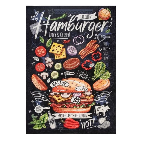 Konyhai Szőnyeg Hamburger mintával 60x180cm