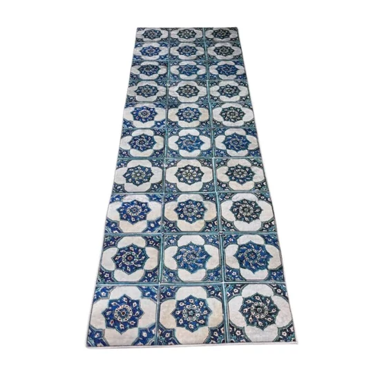 Konyhai Szőnyeg kék csempe mintával 80x150cm