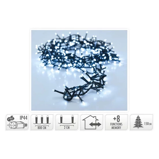 LED fényfüzér 8m hideg fehér 25993-3