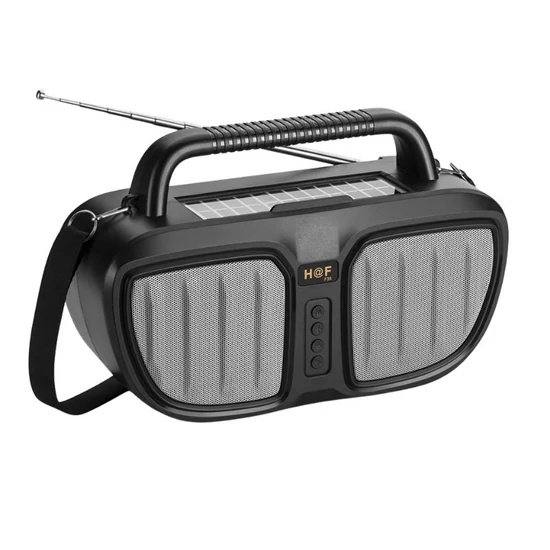 Hordozható Bluetooth hangszóró – napelemes töltéssel és beépített rádióval HF-F35 
