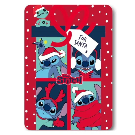 Disney Lilo és Stitch karácsonyi polár takaró 100x140cm FML350002