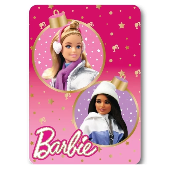 Barbie karácsonyi polár takaró 100x140cm FML350033