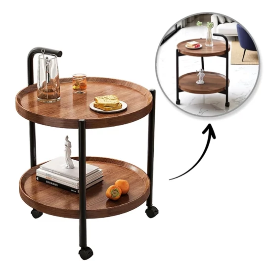 Modern kétszintes, kihúzható dohányzóasztal 50x50x64cm STL22