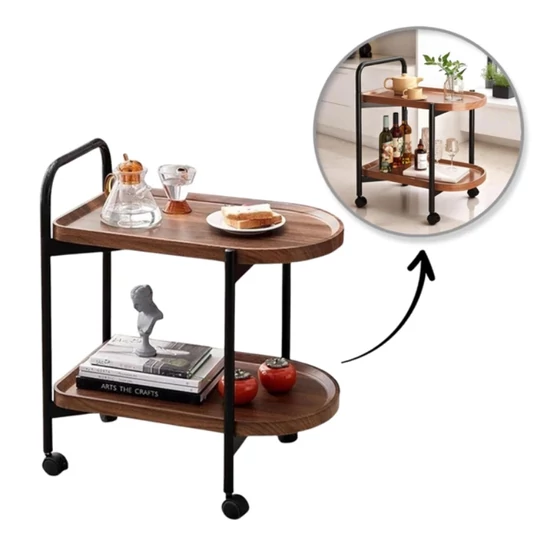 Modern kétszintes, kihúzható dohányzóasztal 35x60x64cm STL23