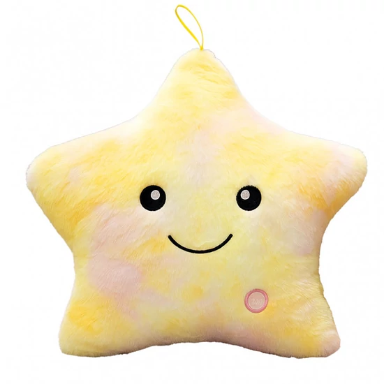 LED-es csillag alakú díszpárna – bársonyos tapintású 40 × 35 cm PDS19