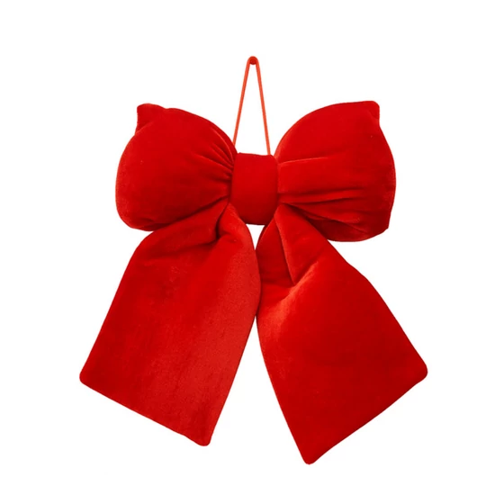 Piros bársony masni – karácsonyi dekoráció 20 × 20 cm WOZ42