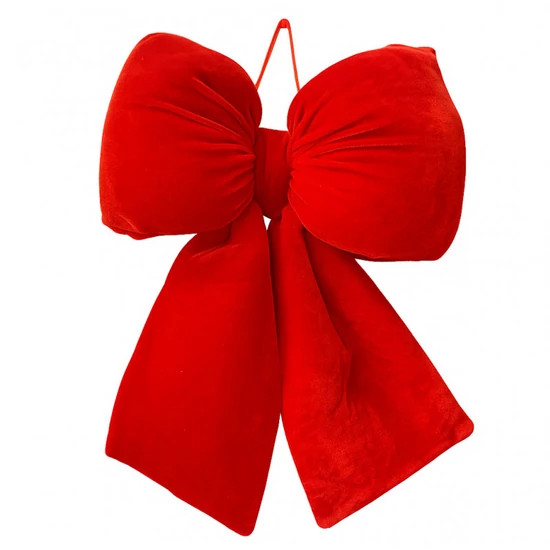 Piros bársony masni – karácsonyi dekoráció 29 × 33 cm WOZ43